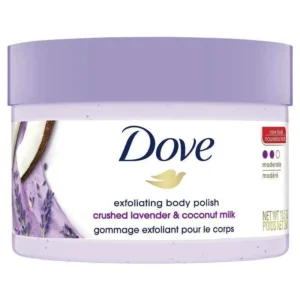 dove exfoliating body polish crushed lavender and coconut milk 298g