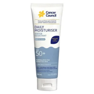 cancer council spf 50+ face & body moisturiser water resistant 150ml