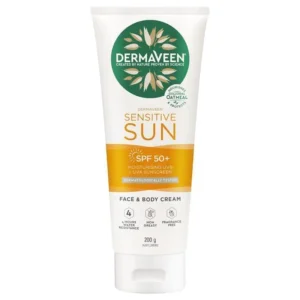 dermaveen sensitive sun spf 50+ moisturising face & body cream 200g