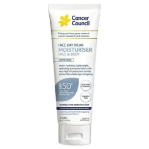 Home cancer council spf 50+ day wear face matte invisible 4hr water resistant 75ml tube